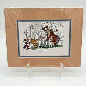 Robert Marble Signed Lithograph Print Matted 8x10” PLAYING IT AS IT LIES Golf